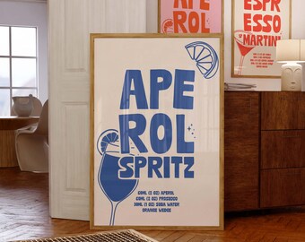 Aperol Spritz Print: Vibrant Cocktail Bar Art (Digital Download)
