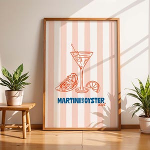 Wystrój wózka barowego, estetyka rybaka, nadruk ostryg, nadruk Martini, nadruk Dirty Martini, nadruki oceaniczne, wystrój marynistyczny, estetyka starych pieniędzy