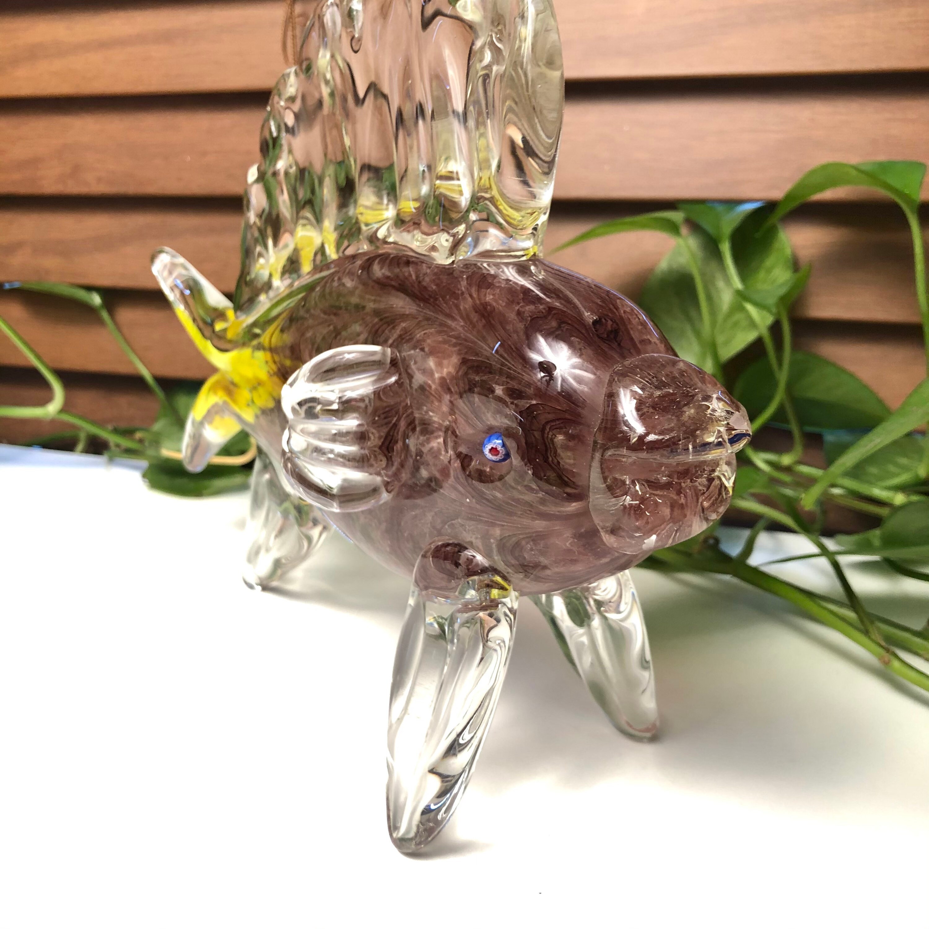 Vintage medium Murano style glass fish figurine. Etsy