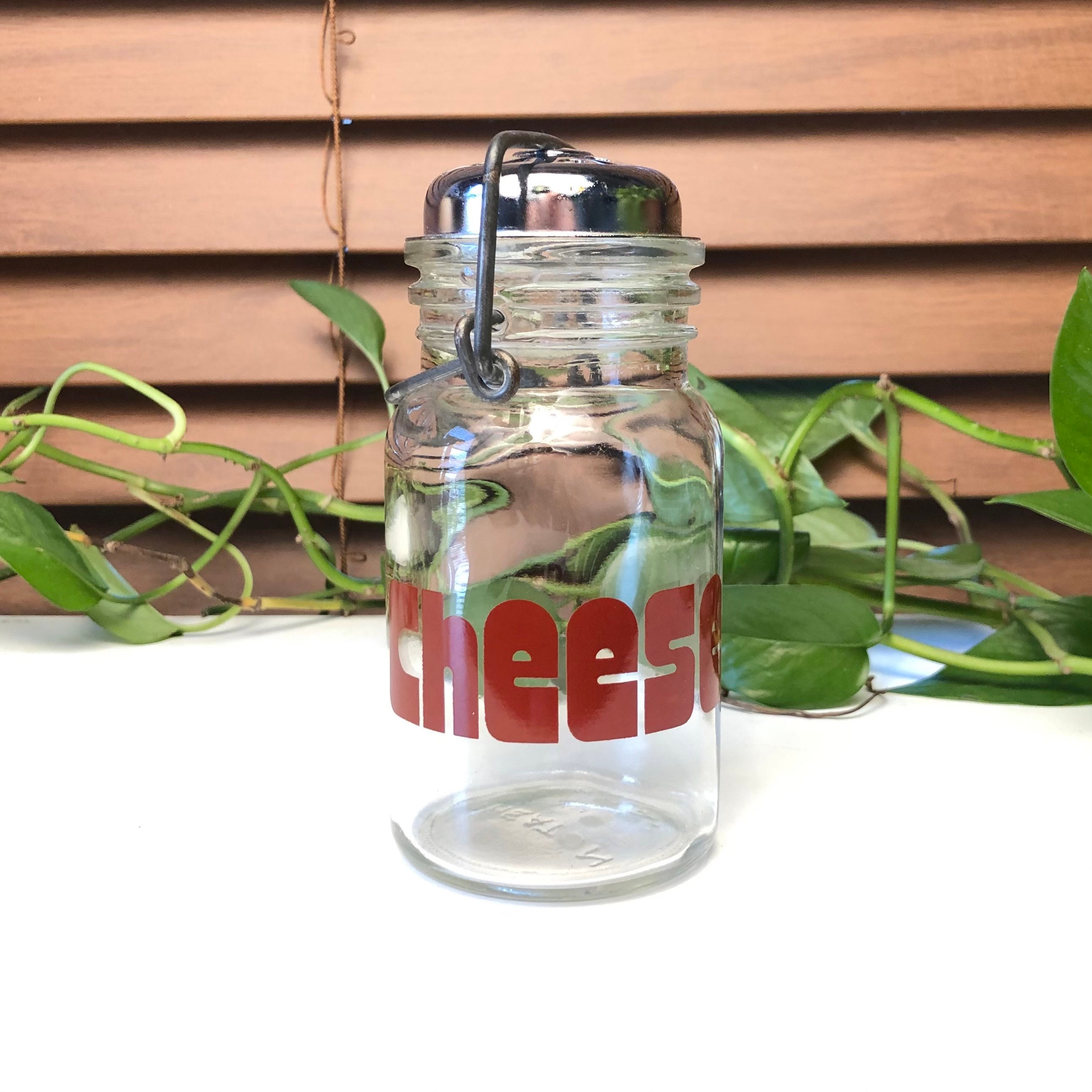 VIntage Wheaton glass cheese shaker jar With locking metal Etsy