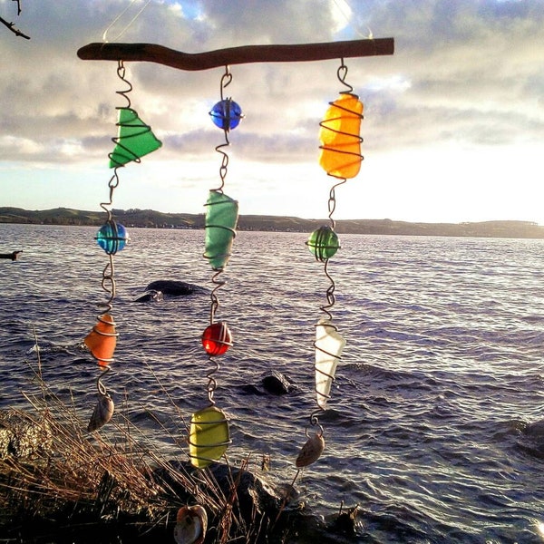 Sonnenfänger Seeglas | Glas |Windspiel | Mobile | Bunt | Ostsee | Fenster | Schmuck | Geschenk | Handarbeit | Dekoration | Strand | Unikat