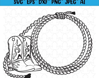 loop of rope cut files for circuit farm svg cowboy hat svg cowboy boots ...