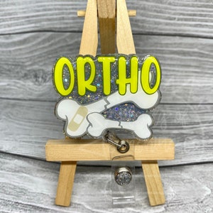 Ortho Broken Bone Badge Reel | Orthopedics | Ortho Nurse, Surgeon Gift | Glitter | Orthopedic Surgery, Recovery Nurse | Ortho Bros | PACU