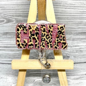 CRNA Badge Reel | Certified Registered Nurse Anesthetist | CRNA Gift | Badge Holder, Clip | Leopard, Cheetah Print | Nursing, Anesthesia