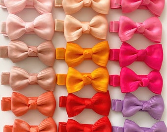 Choose your own 2 pieces bow set. Pigtails hair bows, Hair bows, Toddler hair bows, Bow clips, Grosgrain bow, Small hair bow, Baby barrettes