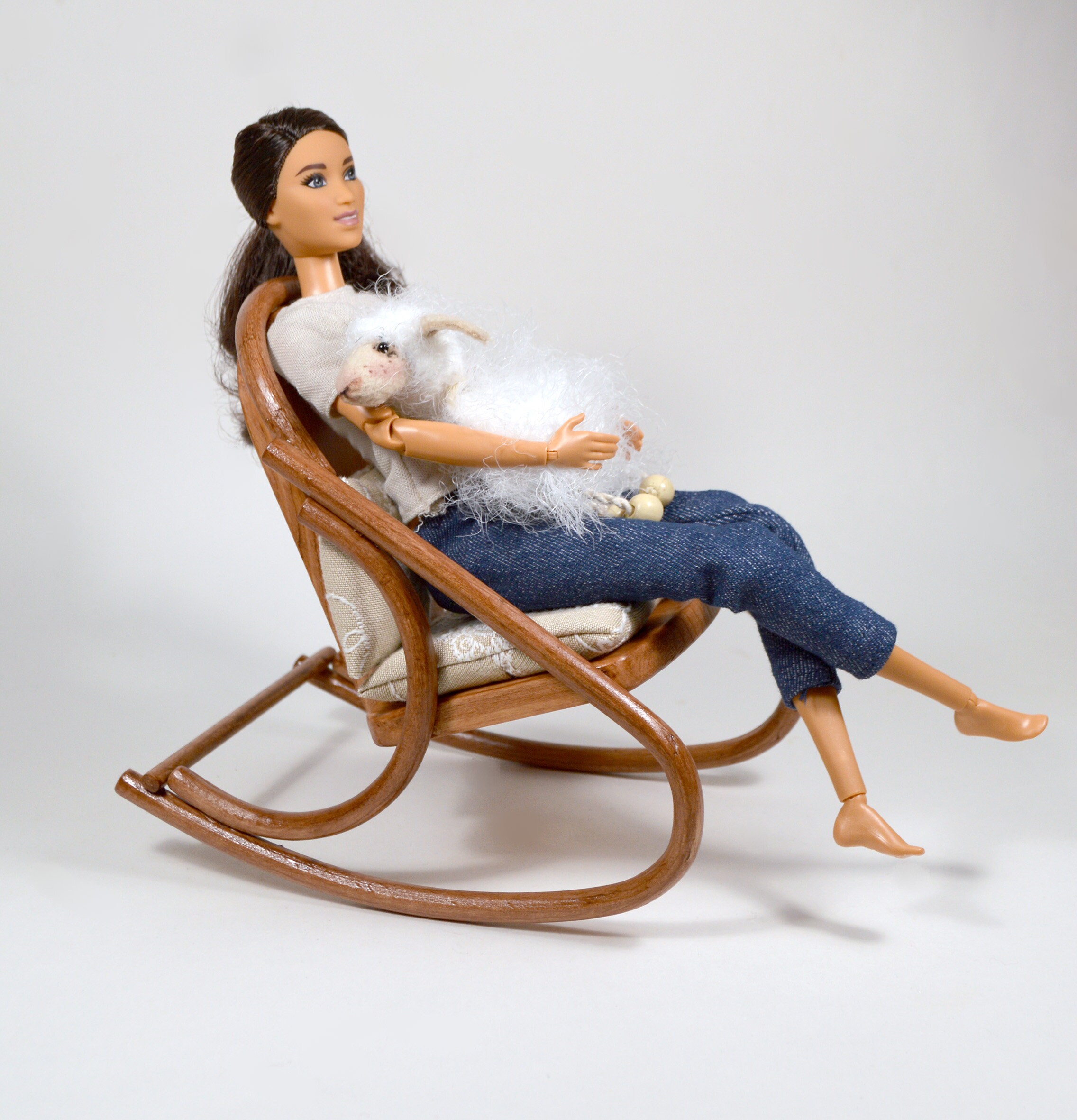 Holz Schaukelstuhl für Barbie-Puppen Barbie-Möbel | Etsy