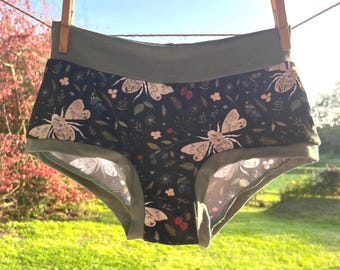 Hipster Underwear, Woodland Forest Print, Boyshort Sleepwear, Comfy Pants, Loungewear Lingerie, Soft Undies, No-dig Underwear, Panties