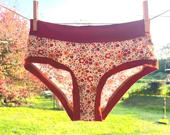 Retro Floral Knickers, Comfy Underwear, Comfortable Panties, Loungewear Lingerie, Soft Undies, No-dig Underwear, Full Coverage, Mid Rise