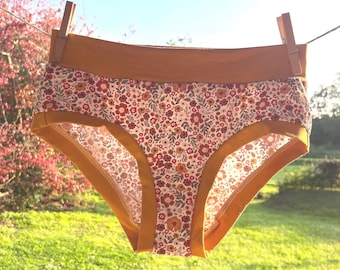 Comfy Underwear, Floral Print Knickers, Comfortable Panties, Loungewear Lingerie, Soft Undies, No-dig Underwear, Full Coverage, Mid Rise