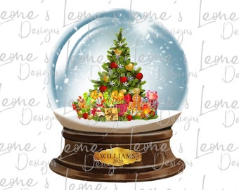 Christmas Snowglobe PNG: Tree & Gifts Sublimation Design (Digital Download)