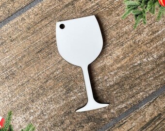 Sublimation Wine Glass Ornament Blank: Unisub Hardboard Christmas Ornament