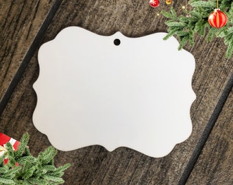 quickspi Sublimation Blank Ornaments Snowflake Shaped MDF with Sublimation Coating Bulk Double Sided Ornaments 50 Pack
