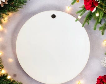 3" Round Sublimation Ornament: Unisub Hardboard Blank