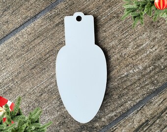 Light Bulb Sublimation Holiday Ornament: Hardboard Blank