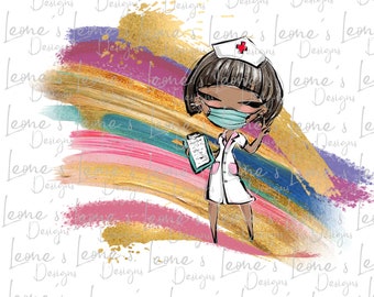 Nurse PNG File: Medical Field Sublimation Design (Digital Download)