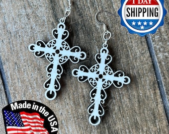 Sublimation Cross Earrings: Hardboard Blanks, Ready to Sublimate