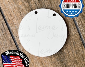 12" Round Hardboard Sublimation Blank: Holiday Ornament Door Hanger
