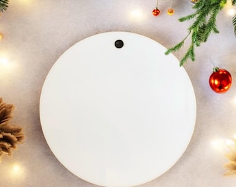 4" Round Sublimation Ornament: Unisub Hardboard Blank