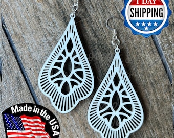 Sublimation Teardrop Earrings: Benelux Hardboard Blanks, Unisub, MDF (Set of 2)