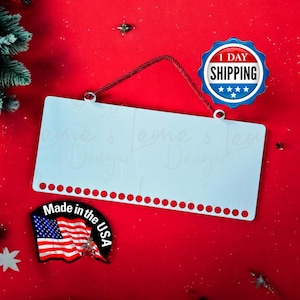 Candy Canes countdown to christmas sign blank Sublimation Holiday Ornament, Sublimation Blanks, MDF Ready to sublimate, Christmas, UNISUB