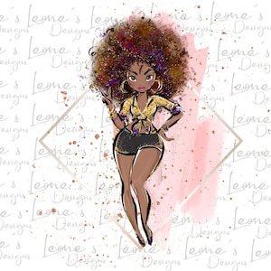 Black Girl Magic, Black Woman PNG, Black Woman Afro Hairstyle Diva, Afro lady woman, Black Woman Clip art, African American Clipart