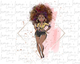 Black Girl Magic, Black Woman PNG, Black Woman Afro Hairstyle Diva, Afro lady woman, Black Woman Clip art, African American Clipart