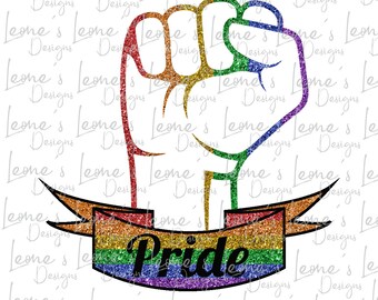 Rainbow Pride Fist PNG: LGBTQ Sublimation Design (Digital File)