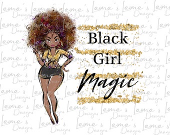 Black Girl Magic PNG: Afro Diva Clipart (Digital Download)