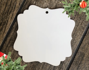 Unisub Hardboard Ornaments: Sublimation Blanks, 3" with Red Ribbon (Lot of 155)