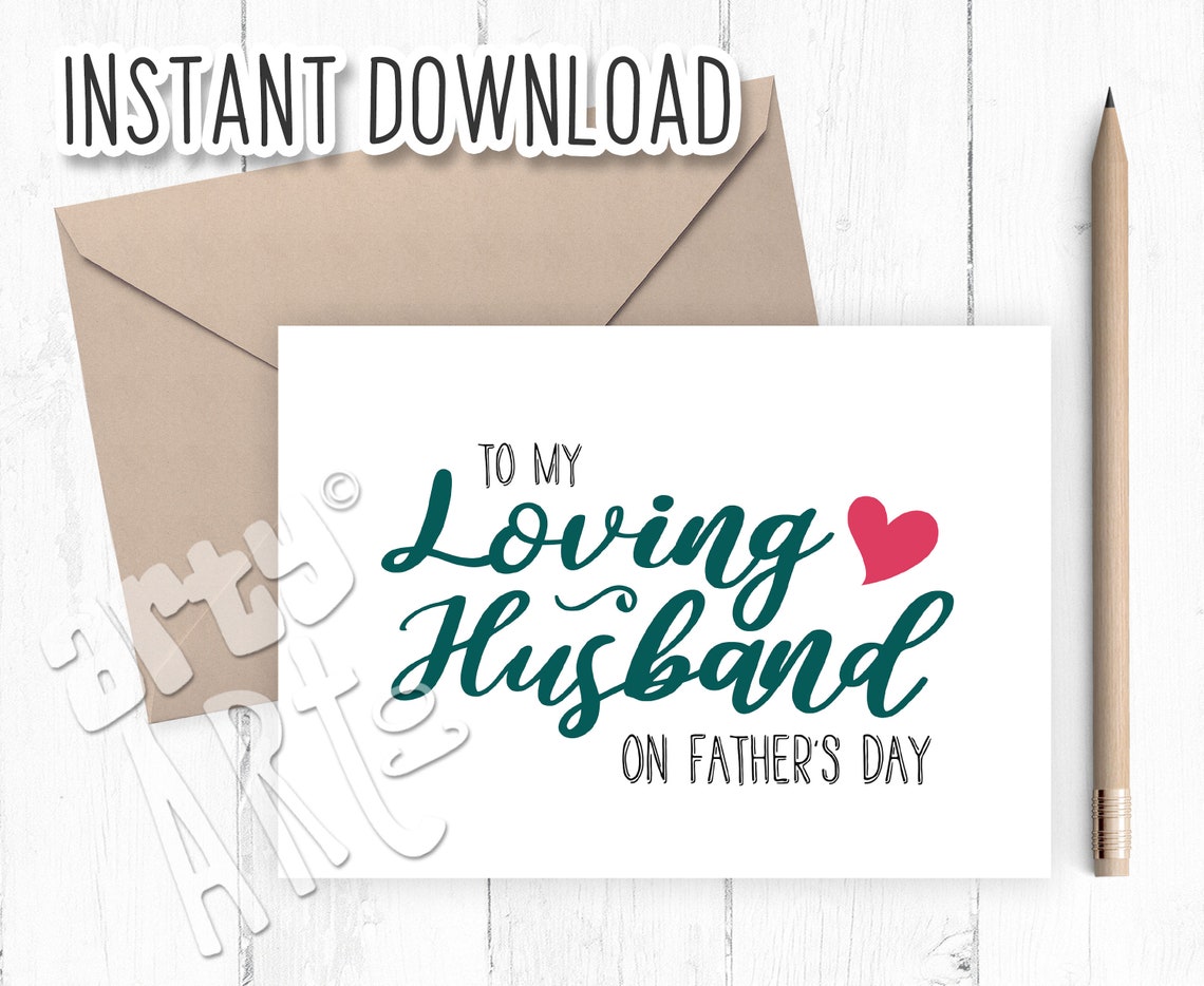 printable fathers day card for husband gift from wife etsy