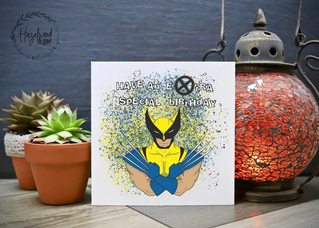 Wolverine X-men Inspired Birthday Card, Original Hand-drawn Design ...
