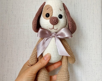 Crochet Amigurumi Puppy : Handmade Amigurumi Soft Dog Toy