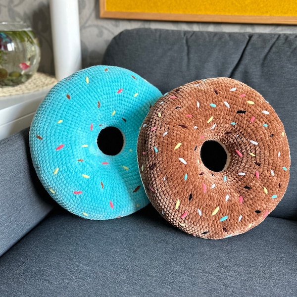 PDF pattern donut pillow, crochet donut pillow, donut pillow pattern, giant donut crochet pillow, home decor