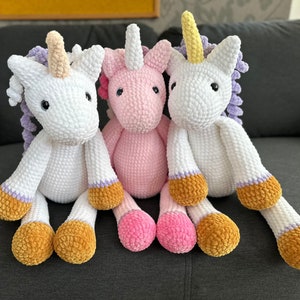 gehaakt eenhoornpatroon, amigurumi eenhoorn pdf-patroon, delilah de eenhoorn