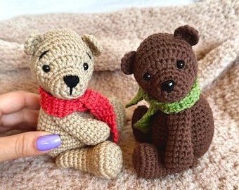Crochet newborn teddy bear photo prop, crochet little teddy bear, amigurumi photo prop teddy bear, handmade baby gift
