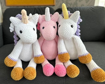 Motif amigurumi licorne au crochet : peluche Dalila (PDF)