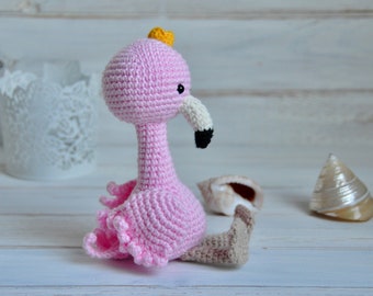 Crochet Flamingo, New Baby Gift, Pink Flamingo, Amigurumi flamingo , Crochet flamingo bird , Pink amigurumi