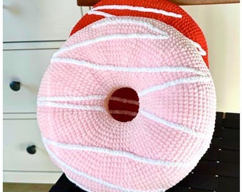 Crochet Donut Pillow, Giant Soft Donut
