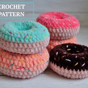 Häkelanleitung für Donuts, Amigurumi-Donuts, Häkelanleitung für Donuts, PDF-Häkelanleitung, Häkelanleitung für Donuts als Schlüsselanhänger Bild 1