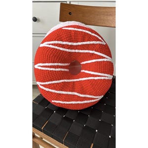 crochet donut pillow, crochet giant donut, home decor, plush donut pillow