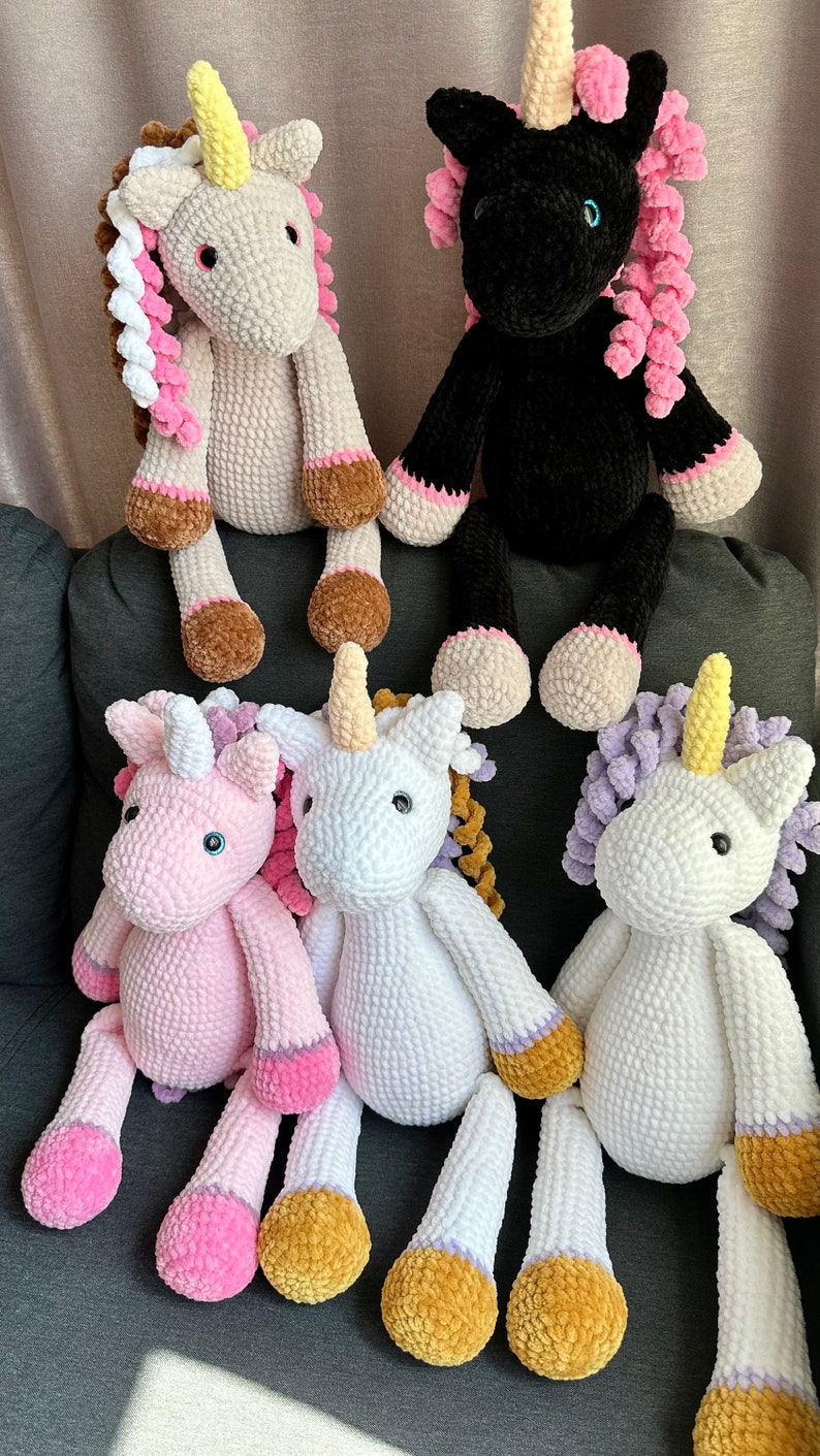 crochet unicorn pattern, amigurumi unicorn pdf pattern, delilah the unicorn image 6