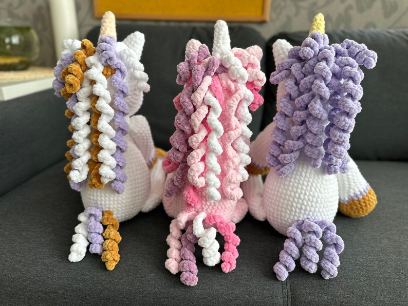 crochet unicorn pattern, amigurumi unicorn pdf pattern, delilah the unicorn image 2