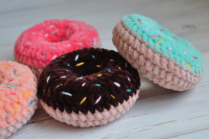 Häkelanleitung für Donuts, Amigurumi-Donuts, Häkelanleitung für Donuts, PDF-Häkelanleitung, Häkelanleitung für Donuts als Schlüsselanhänger Bild 2