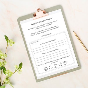 Negative Thought Reframing Activity (PDF Download - Therapy/ Counseling/ Social Work Activity)