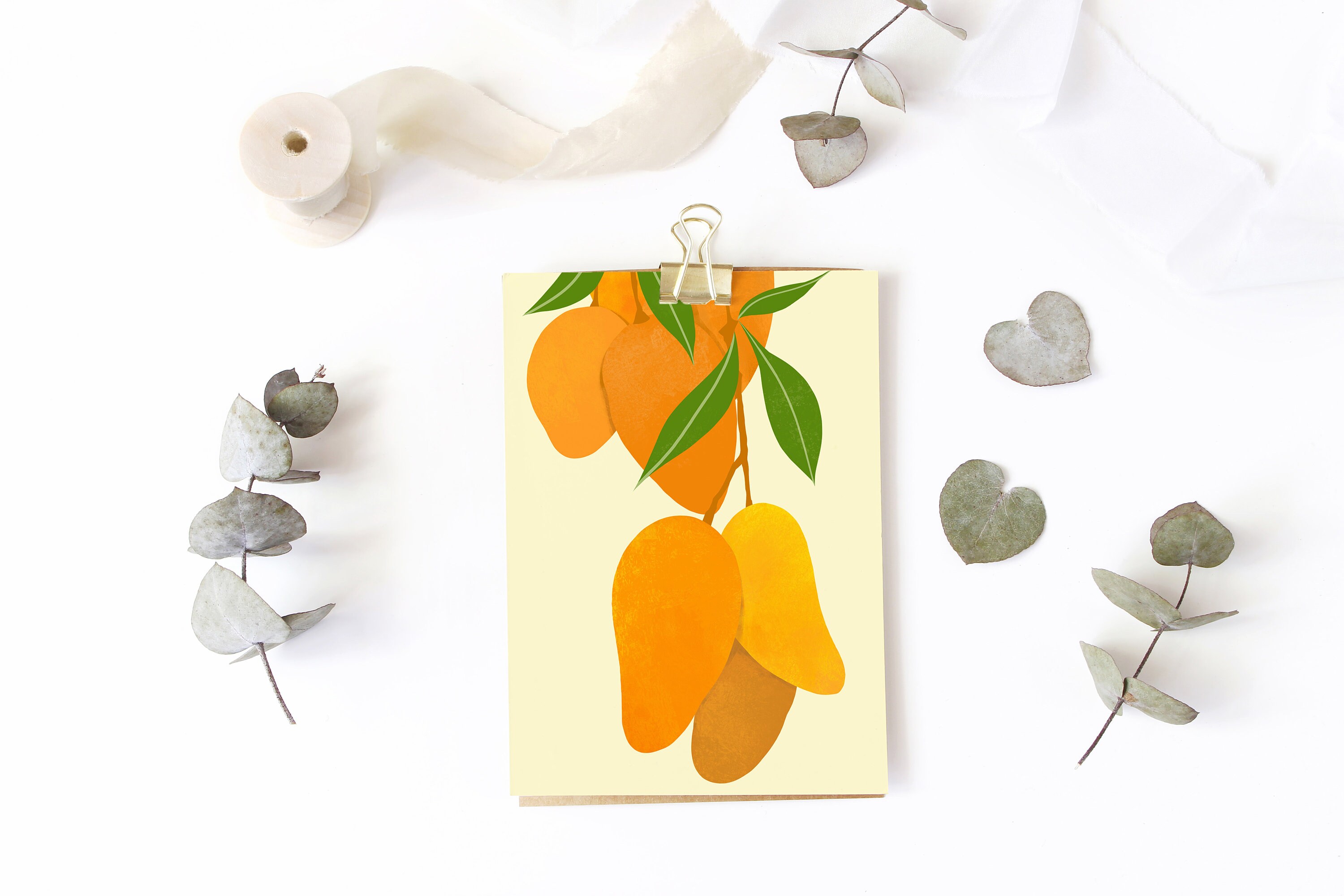 Printable card Mango card Tropical fruits print Fruit card Etsy