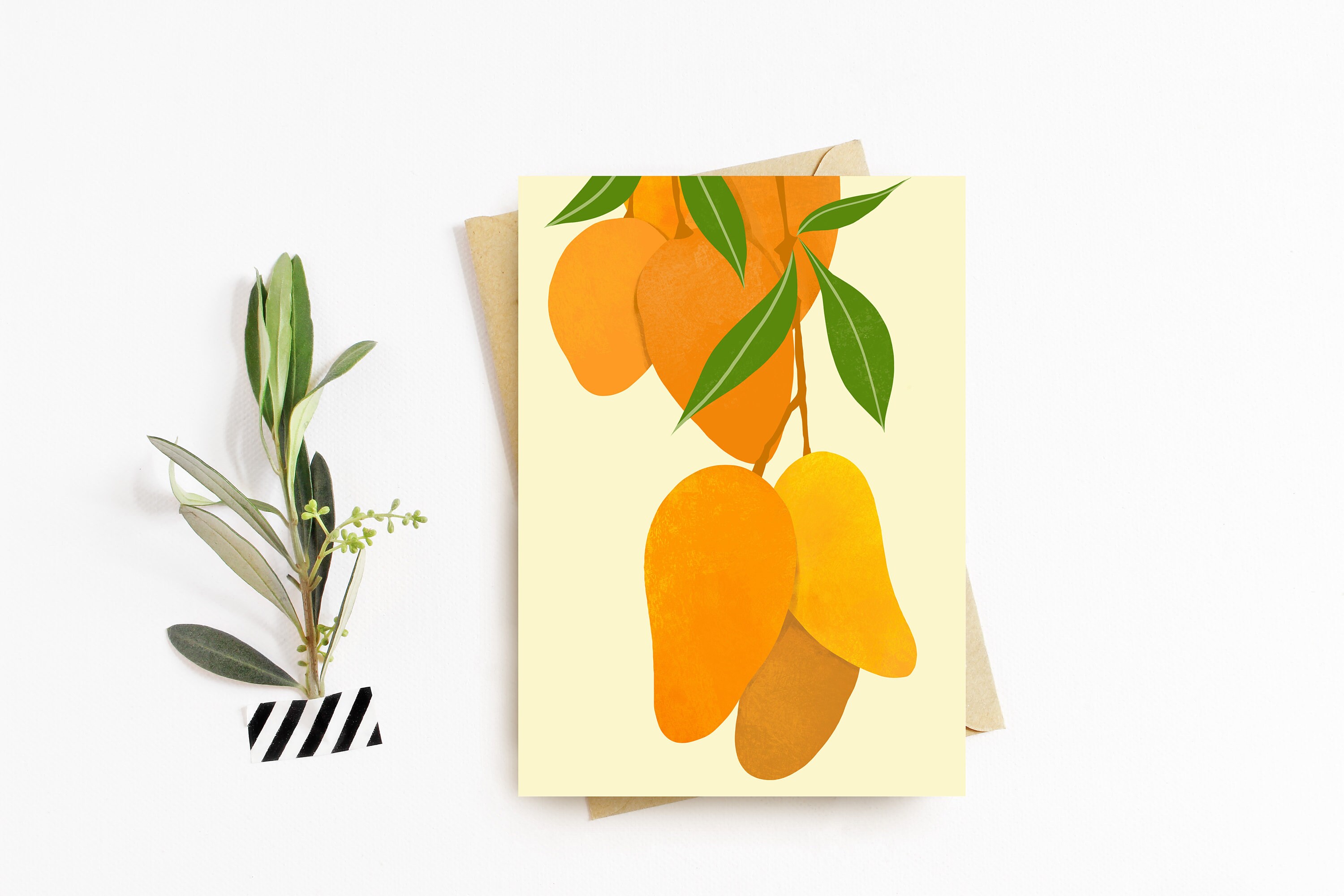 Printable card Mango card Tropical fruits print Fruit card Etsy