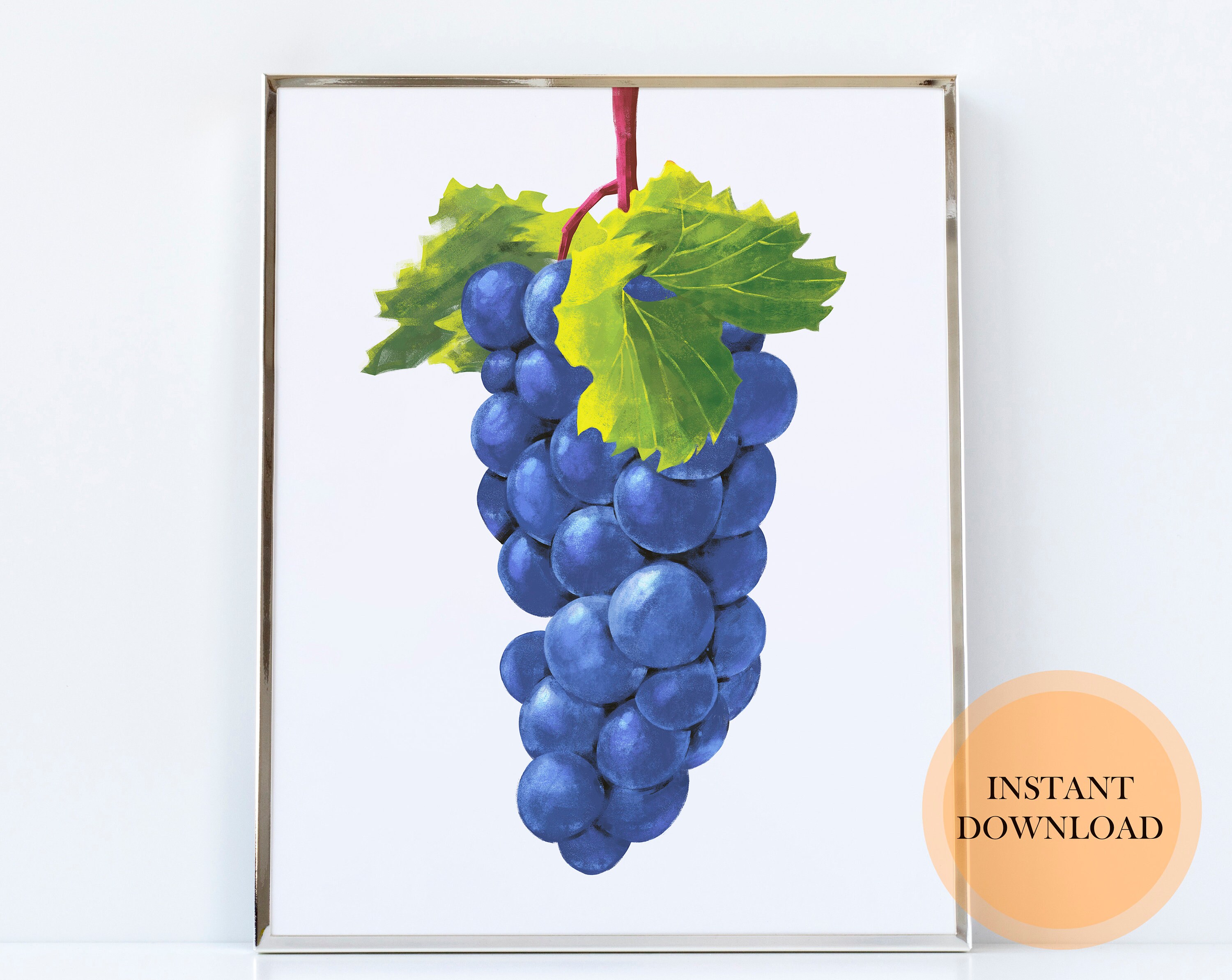 Printable Grape wall art Kitchen Wall décor modern Poster Etsy