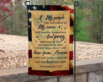 2 Chronicles 7:14 Garden Flag 12x18