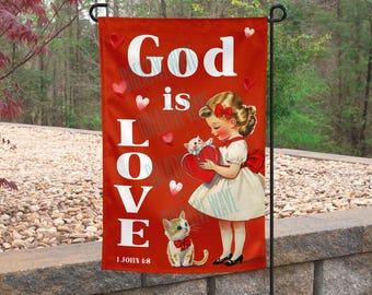 Scripture Faith Flag God Is Love 1 John 4:8 12x18