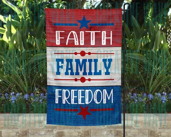 Faith Family Freedom USA Garden Flag 12x18